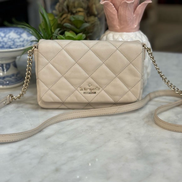 kate spade Bags Kate Spade Off White Quilted Leather Crossbody Bag